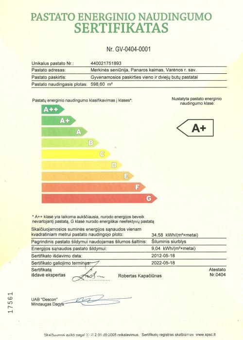 Pilni namai energinis sertifikatas
